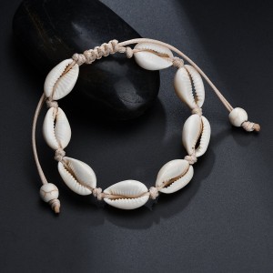 Newest Hot Sale Shell Bracelet Adjustable Handmade Rope Chain Seashell Sea Shell Bracelet