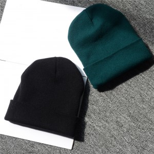 WENZHE Hot Outdoor Fisherman Slouchy Blank Running Winter Black knit cap Custom Knitted Ribbed Beanie