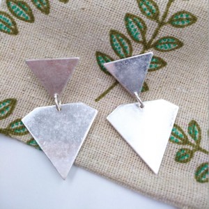 Silver Plated Triangle Earring Geometric Metal Earring For Women
