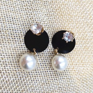 Latest Model Fashion Micro Pave Jewelry Wholesale Pearl Earrings China Factory