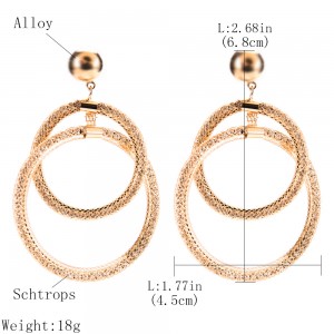 New Arrive Women Mesh Drop Earrings Fashion Earrings Designs Crystal Mesh Circle Earrings
