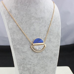 New Arrival European and American Style White Turquoise Gold Lapis Lazuli Necklace
