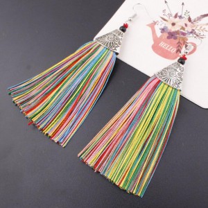 Wholesale Women Vintage Earrings Jewelry Ancient Long Tassel Drop Earrings