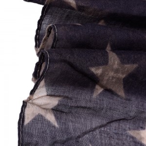 WENZHE Retro Star Striped Scarf USA American Flag Printed Scarf