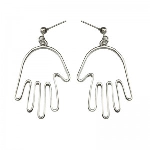 Wholesale Hollow Gold Plated Drop Earring Designs Punk Art Human Face Earrings