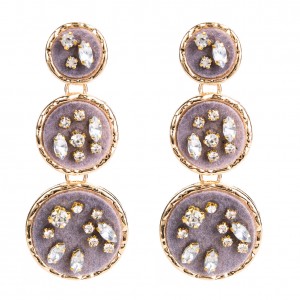 Boho style velvet earrings fashion earring designs new model crystal earrings