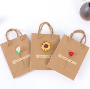 Wholesale custom logo rope handle craft kraft jewelry paper bag