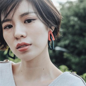 New Design Big Dangle Acrylic Earrings Women Statement Geometry Jewelry Drop Earring
