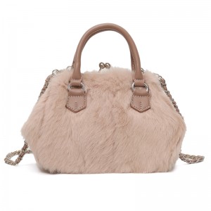 Newest Style Luxury Real Rabbit Fur Women Handbag Tote Bag