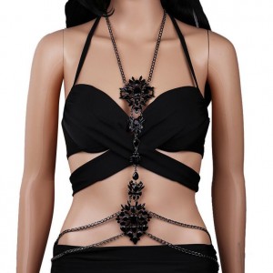 Trendy Women Bra Body Jewelry Handmade Sexy Crystal Tassel Body Chain