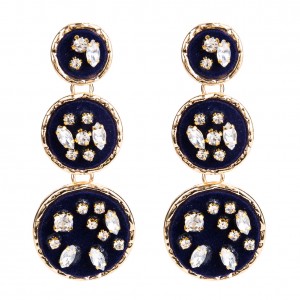 Boho style velvet earrings fashion earring designs new model crystal earrings