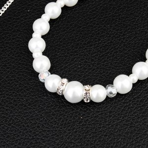 Simple long diamond-studded pearl pendant tassel necklace back body chain