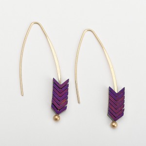 Latest Design Gold Plated Vintage Multicolor Arrow Hook Earrings