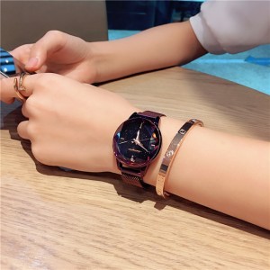 Fashionable wrist strap geneva quartz luxury women watch