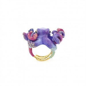 Octopus Ring Enamel Jewelry