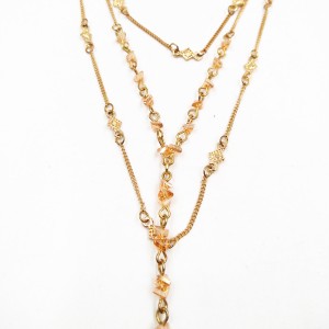 New Fashion Custom Dainty Gold Plated Crystal Beaded Multilayer Chain Women Necklace