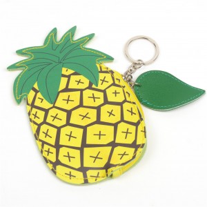 WENZHE Cartoon Fruit PU Pouch Keychain Women Wallet Coin Bag