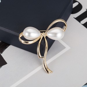 New bow brooch brooch jewelry female fashion suit cardigan big pin wild pearl shawl buckle