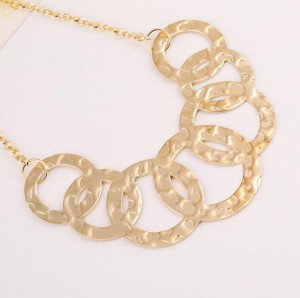 Novelty gold full circle geometry gold pendant necklace trending products