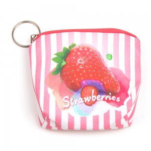 WENZHE Cute Girls Pink Strawberry Pattern Coin Purses