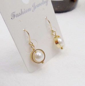 Gold Hook Earrings For Woman Newest Geometry Dangle Pearl Jewelry