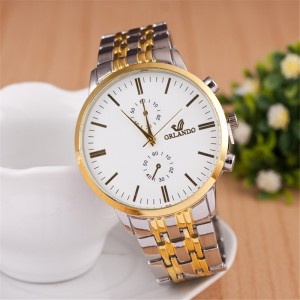 Men’s steel belt watch simple scale casual quartz watch