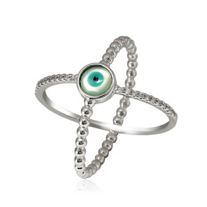 New Fashion Women Jewelry Unique X-shaped Evil Eye Ring