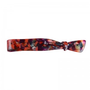 Fashion Design Handmade Skinny Knotted Acetate Cellulose Tortoise Shell Hair Barrette Clip For Women