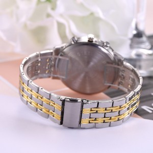 Men’s steel belt watch simple scale casual quartz watch