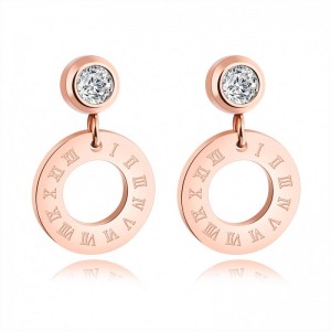 Latest Personalized Roman Numeral Circle Custom Earrings