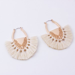 Latest Designs Wholesale Silk Thread Handmade Drop Tassel Earrings Women Fashion Jewelry