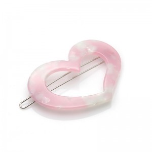 Fashion Wholesale Korean Style Custom Acrylic Heart Shaped Design Hair Clips for Girls
