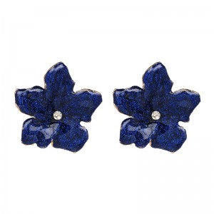 European and American Style Flower Stud Earrings Fashion Designs Multicolor Flower Custom Enamel Earrings