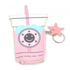 WENZHE Cartoon Women Coin Purses Cute Drink Bottle Leather Pouch Children Wallet Small Bag For Keys