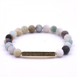 Wholesale Fashion Jewelry Handmade 8mm Frost Natural Stone Bead Stretch Bracelet for Men Women