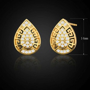 New fashion women’s copper plated 18K gold drop shape hollow Dubai necklace earrings two-piece jewelry set