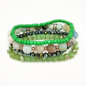 Hot Sell Natural Stone Crystal Bead Bracelet Set Druzy Charm Stone Diy Beads Bracelet Set