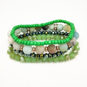 Hot Sell Natural Stone Crystal Bead Bracelet Set Druzy Charm Stone Diy Beads Bracelet Set