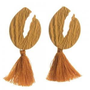 WENZHE New Hot National Wind Female Geometric Alloy Long Tassel Earrings