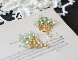 Mint Green Glass Drops Chandelier Earring