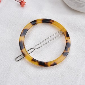 Vintage Style Round Geometric Tortoiseshell Acrylic Hairpin Ladies Hair Accessories