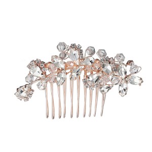 WENZHE wholesale crystal hair accessory flower hair accessories rhinestone wedding hair comb