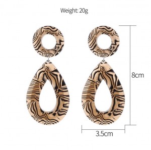 New Fashion Design Jewelry Geometry Shape Sexy Leopard Acrylic Teardrop Earring