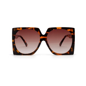 WENZHE New Arrival Fashion Square Shaped Frames Oversized Leopard Women Sunglasses