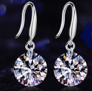 Factory direct new crystal earrings fashion zircon pendant earrings