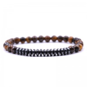 New Fashion Black Lava Stone Beaded Charm Bracelets Popular Copper Beads Bracelet For Men Gift