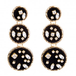 Boho style velvet earrings fashion earring designs new model crystal earrings