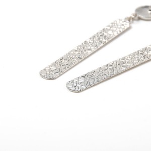 New Design Silver Plated Carving Pattern Drop Earrings