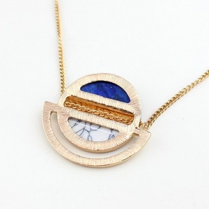 New Arrival European and American Style White Turquoise Gold Lapis Lazuli Necklace