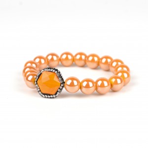 Wholesale Crystal Charm Bangle Bracelet Multilayer Bead Bracelet with Stone